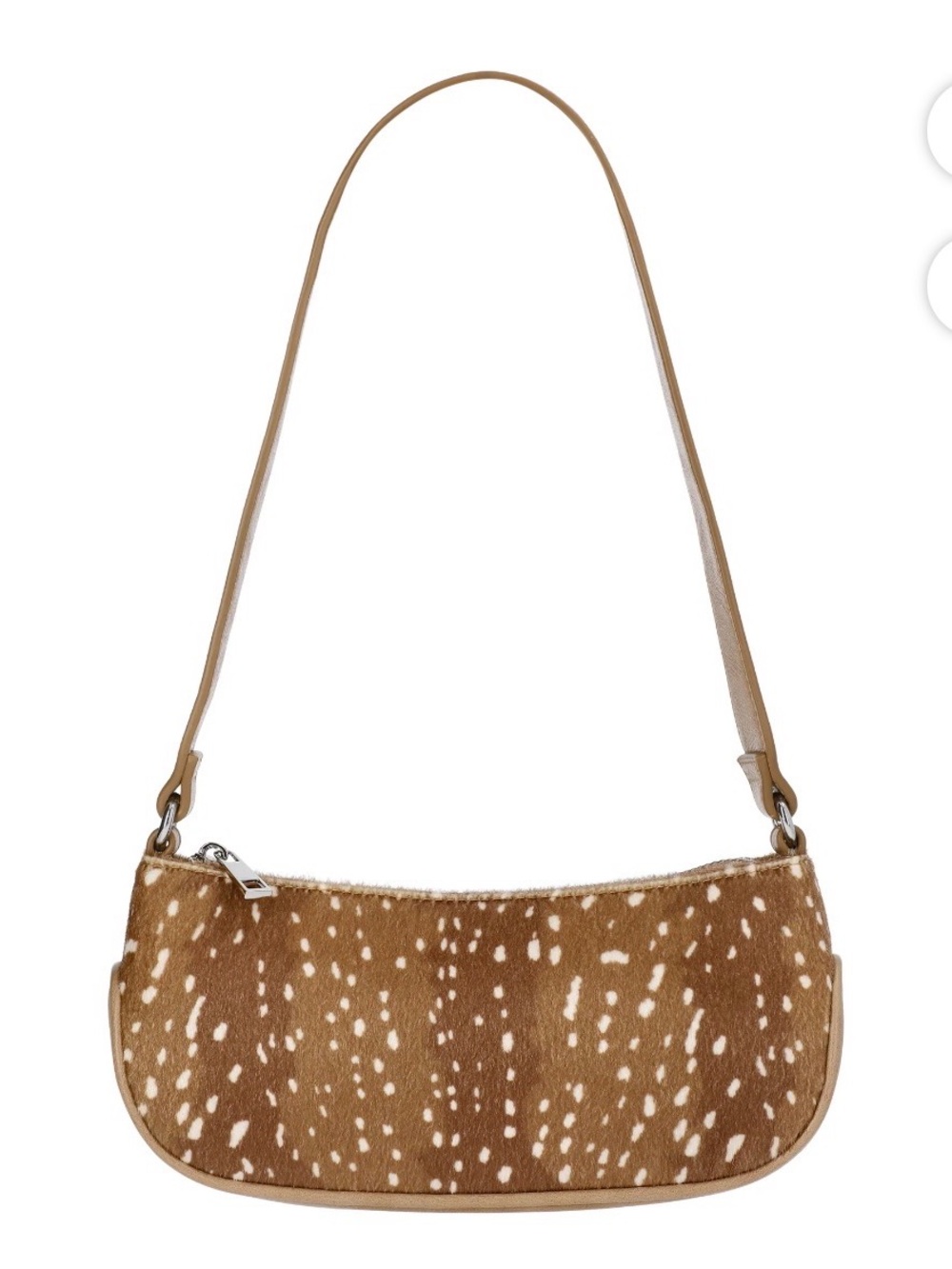 No Boundaries Women's Faux Leather Moto Shoulder Bag in Brown